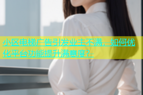 小区电梯广告引发业主不满，如何优化平台功能提升满意度？