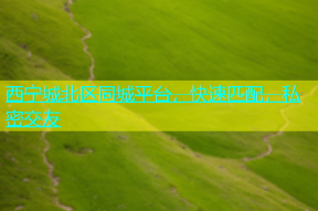 西宁城北区同城平台，快速匹配，私密交友