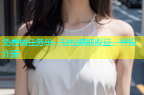 免费做任务单，轻松赚取收益，警惕诈骗
